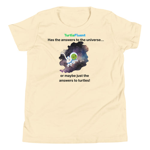 Answers to Turtles Kids Tee – Natural – front