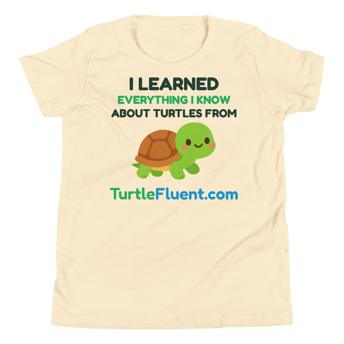 I Learned Everything Kids Tee – Natural – front