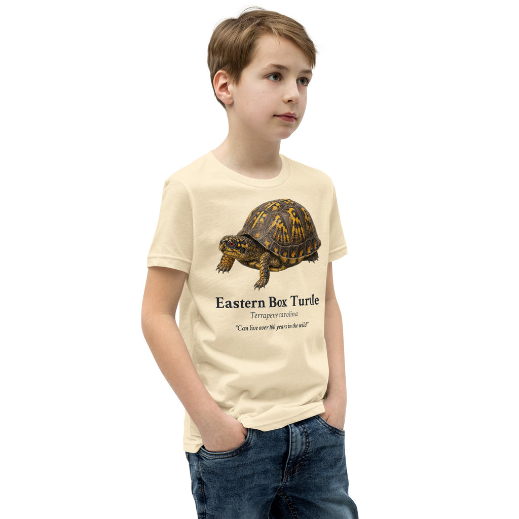Eastern Box Turtle Kids Tee – Natural – right front
