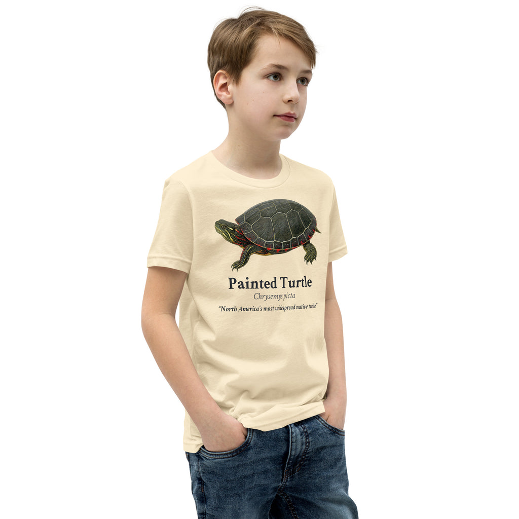 Painted Turtle Kids Tee – Natural – right front