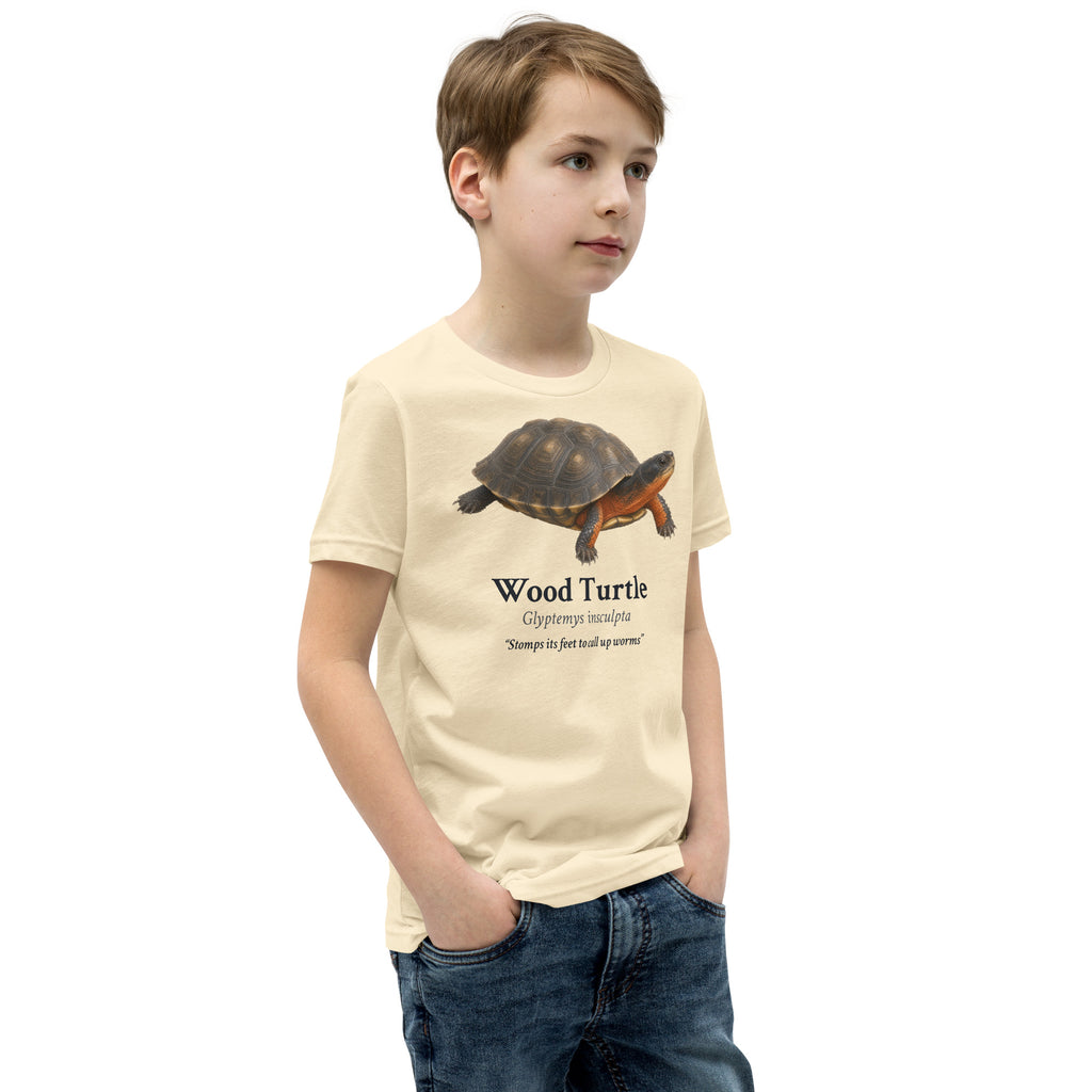 Wood Turtle Kids Tee – Natural – right front