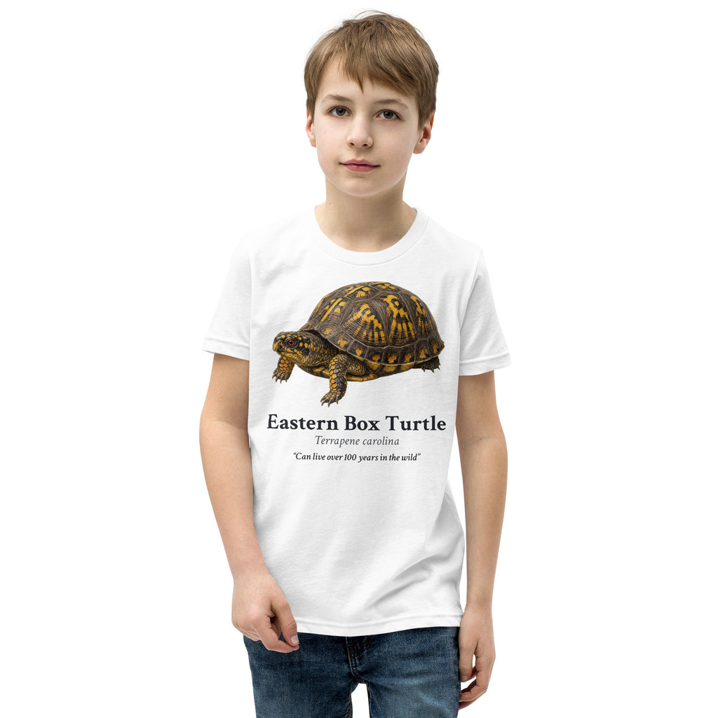 Eastern Box Turtle Kids Tee – White – front