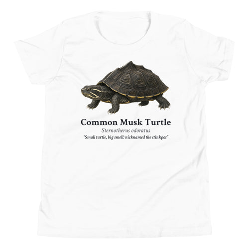 Common Musk Turtle Kids Tee – White – front