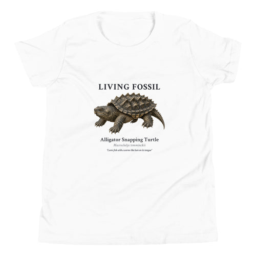 Alligator Snapping Turtle Kids Tee – White – front
