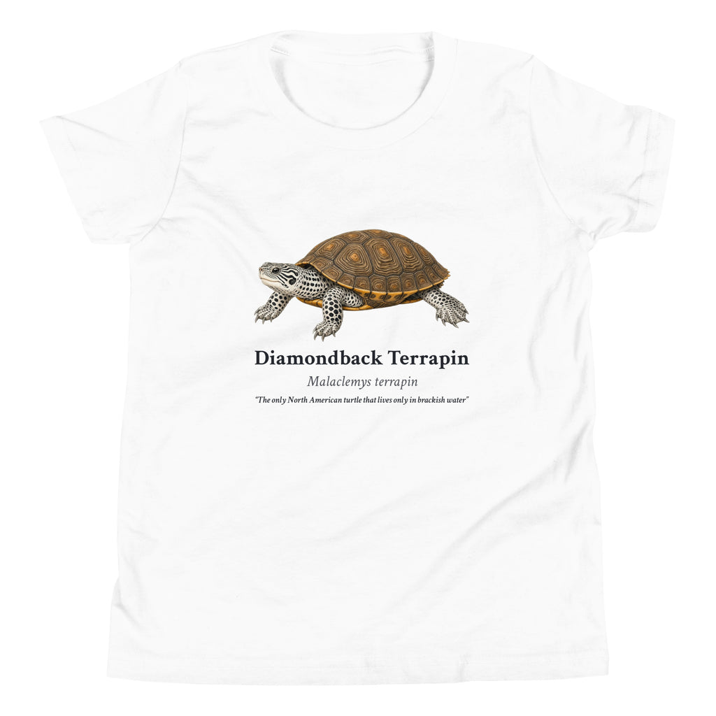 Diamondback Terrapin Kids Tee – White – front