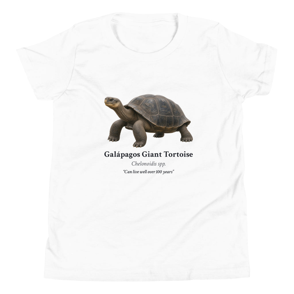 Galápagos Giant Tortoise Kids Tee – White – front