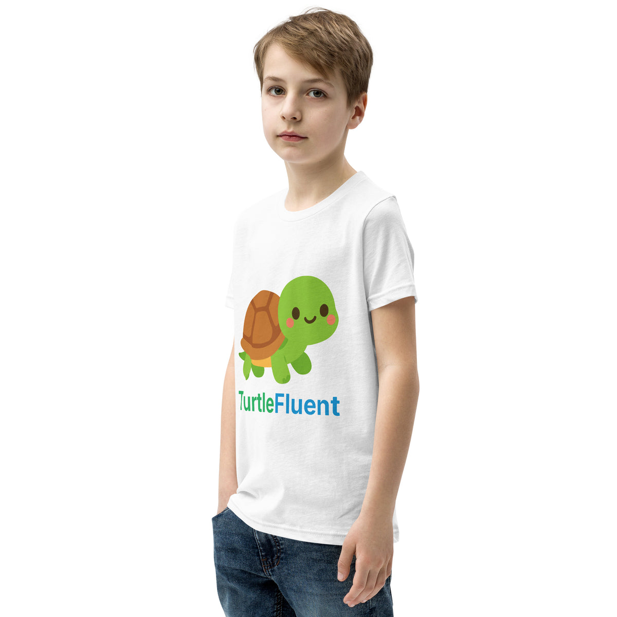 Bubbles Kids Tee – White – left front