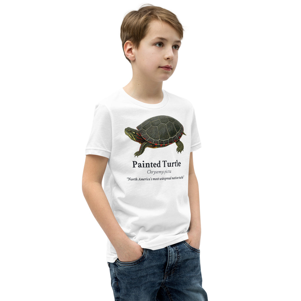 Painted Turtle Kids Tee – White – right front